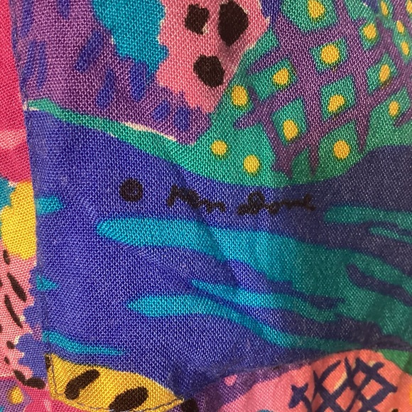 Vintage 80’s Ken Done Art to Wear womens button down shirt size large - Picture 3 of 10